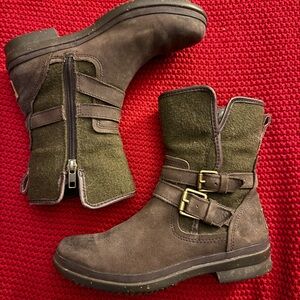 Ugg Simmons Boot Stout Brown leather | Sz 6.0 green wool 1005269